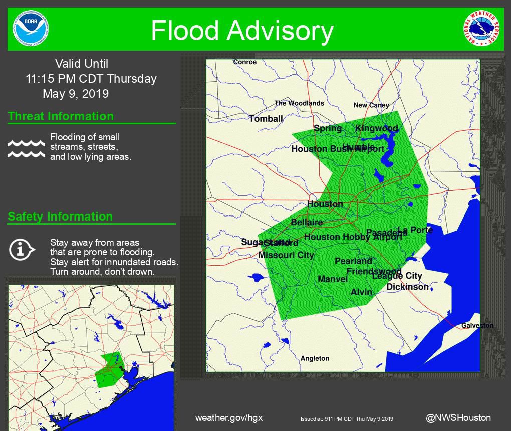 Flood Advisory until 11.15 PM May 9